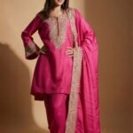 Pink Embroidered Suit Set