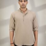 Textured Beige Kurta