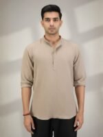 Textured Beige Kurta