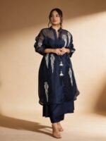 Navy Embroidered Kurta
