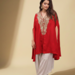 Red Embroidered Kaftan Set