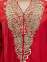 Red Embroidered Kaftan Set - Image 2